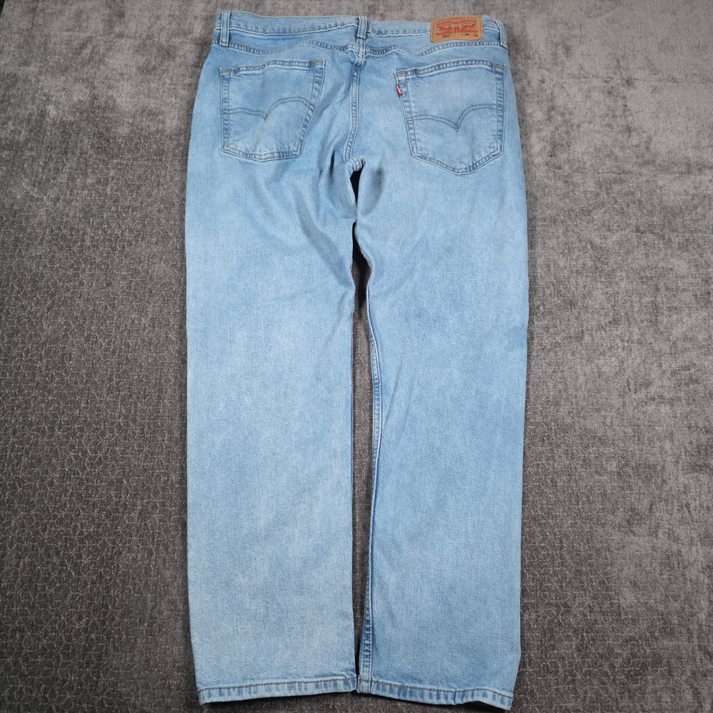 Levis 502 Regular Taper Jeans Mens 36x30 Light Wash Blue Denim Pants